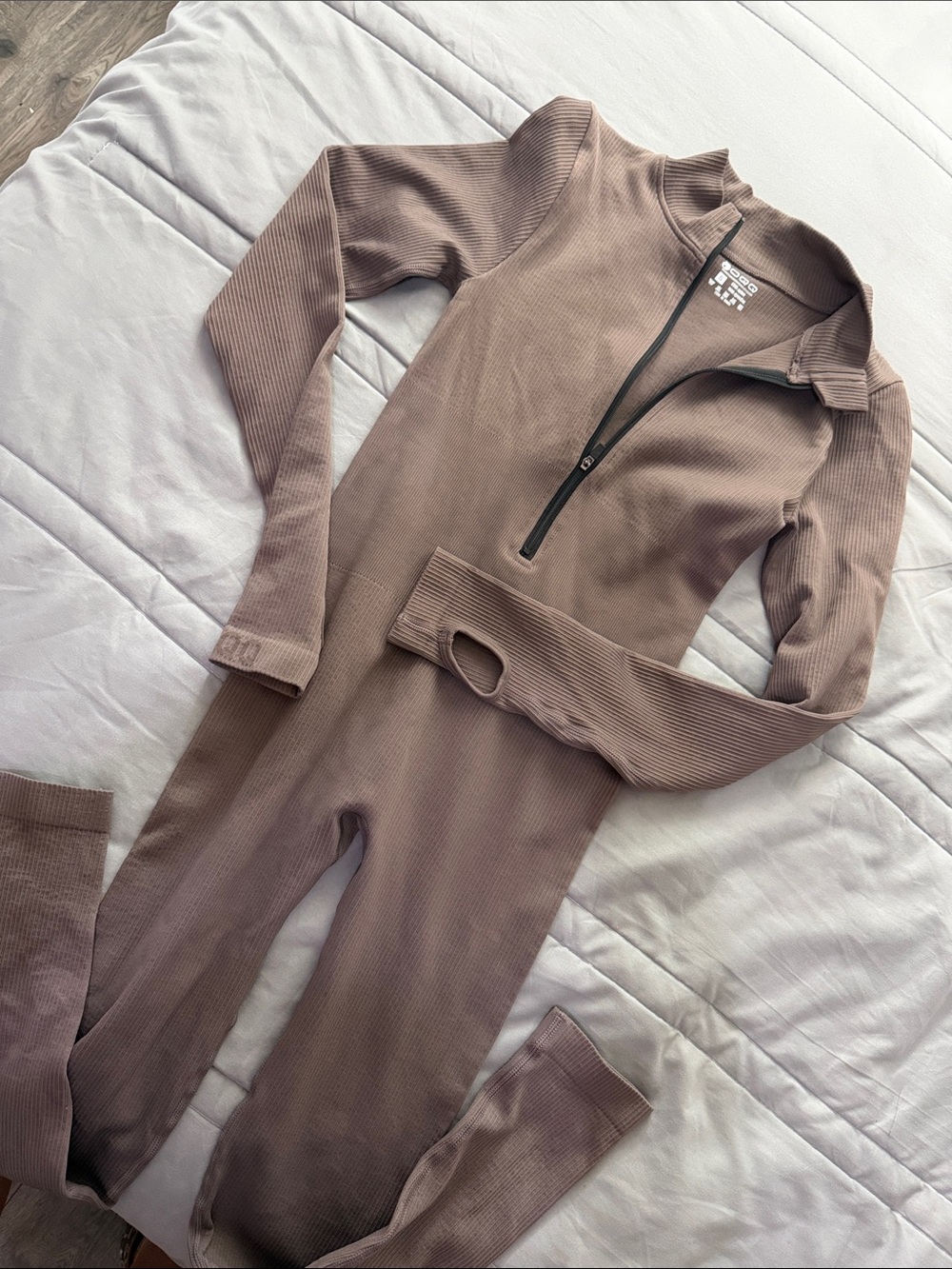OQQ RIBBED LONGSLEEVE JUMPSUIT